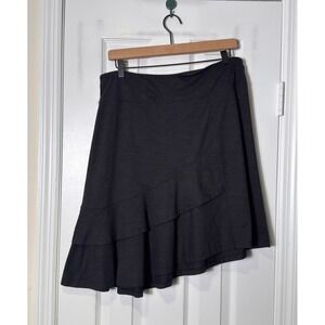 Toad & Co Asymmetrical Ruffle Skirt Black Sustainable Casual